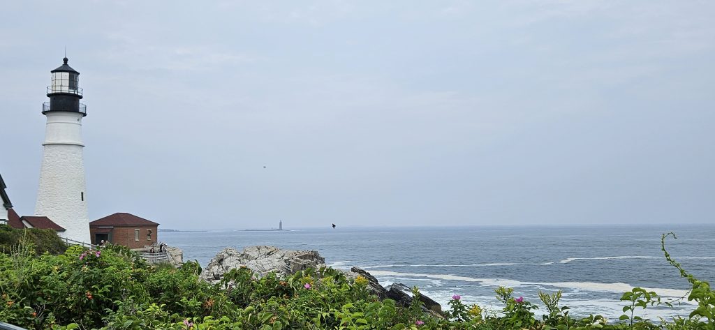 atlantic coastline with a lighthouse and waves